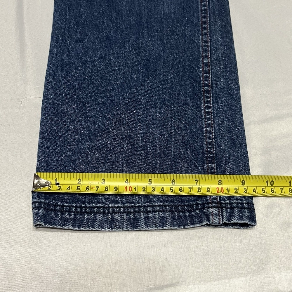 Crown Holder Jeans Mens 38x32 Blue Embroidered Denim Baggy Hip Hop Y2K - Picture 7 of 8